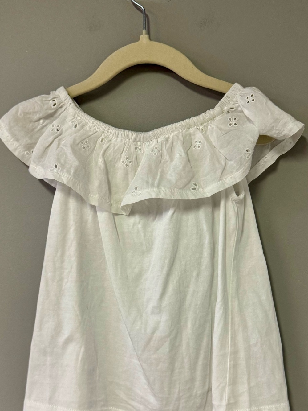 Zara White Off-Shoulder Eyelet Ruffle Top - Picture 2 of 2